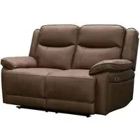 Torino 2-Seater Recliner Sofa - Chestnut, Faux Leather