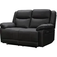 Torino 2-Seater Recliner Sofa - Grey Pewter, Faux Leather