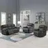 Torino 3+1+1 Seater Manual Recliner Sofa Set - Grey Pewter, Faux Leather