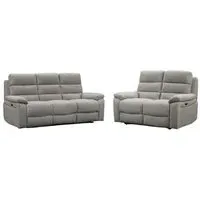 Westbury 3+2 Power Reclining Sofa Set - Grey, Fabric