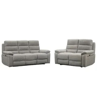 Westbury 3+2 Power Reclining Sofa Set - Grey, Fabric