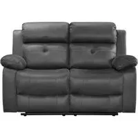 York 2-Seater Manual Recliner Sofa - Charcoal, Fabric