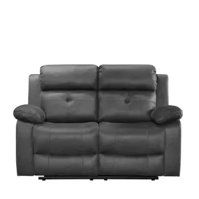 York 2-Seater Manual Recliner Sofa - Charcoal, Fabric image