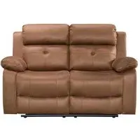 York 2-Seater Manual Recliner Sofa - Chestnut Brown, Fabric