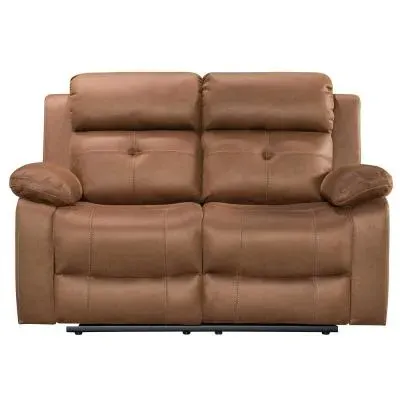 York 2-Seater Manual Recliner Sofa - Chestnut Brown, Fabric