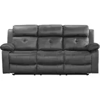 York 3-Seater Recliner Sofa - Charcoal, Fabric