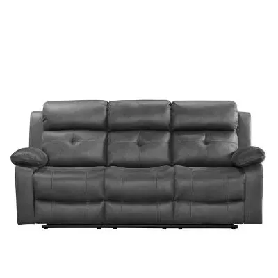 York 3-Seater Recliner Sofa - Charcoal, Fabric image