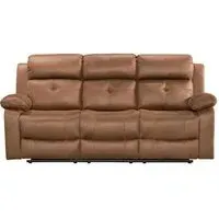 York 3-Seater Recliner Sofa - Chestnut Brown, Fabric