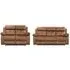 York 3+2 Seater Manual Recliner Sofa Set - Chestnut Brown, Fabric