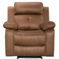York Manual Recliner Armchair - Chestnut Brown, Leather