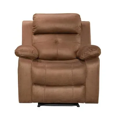 York Manual Recliner Armchair - Chestnut Brown, Leather image