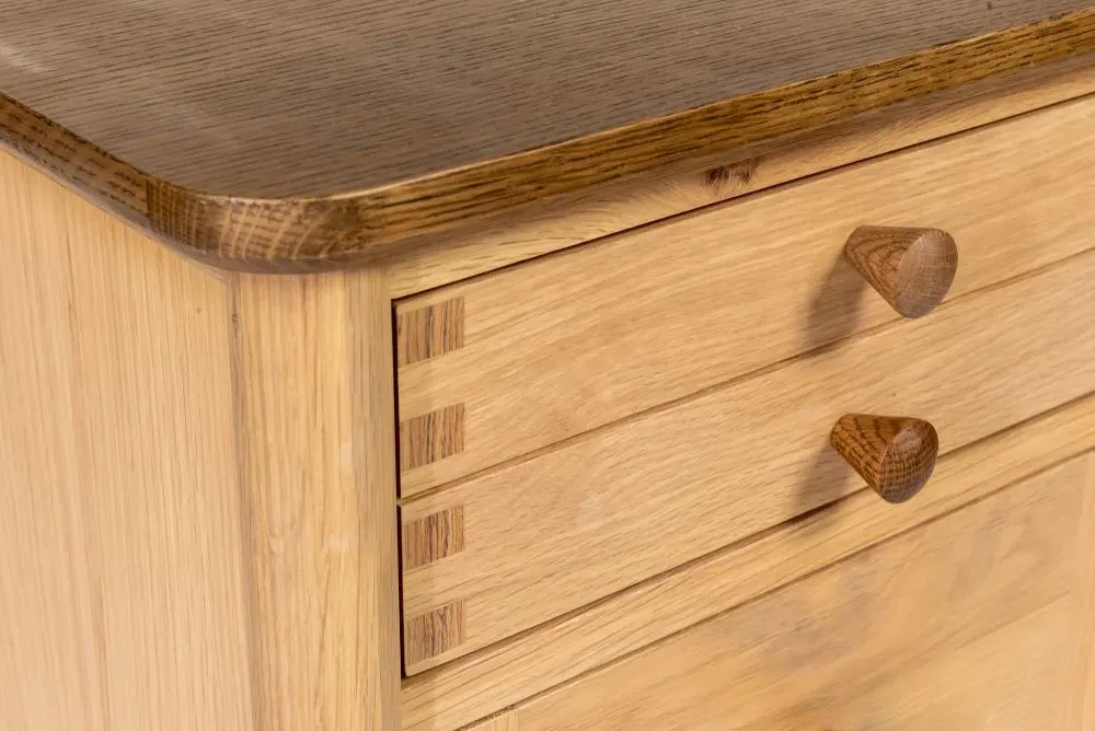 Grace 3 Drawer Bedside Cabinet - Natural Oak