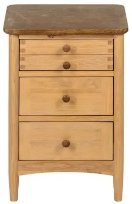 Grace 3 Drawer Bedside Cabinet - Natural Oak image