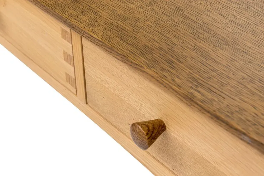 Grace 3 Drawer Dressing Table with Mirror - Natural Oak