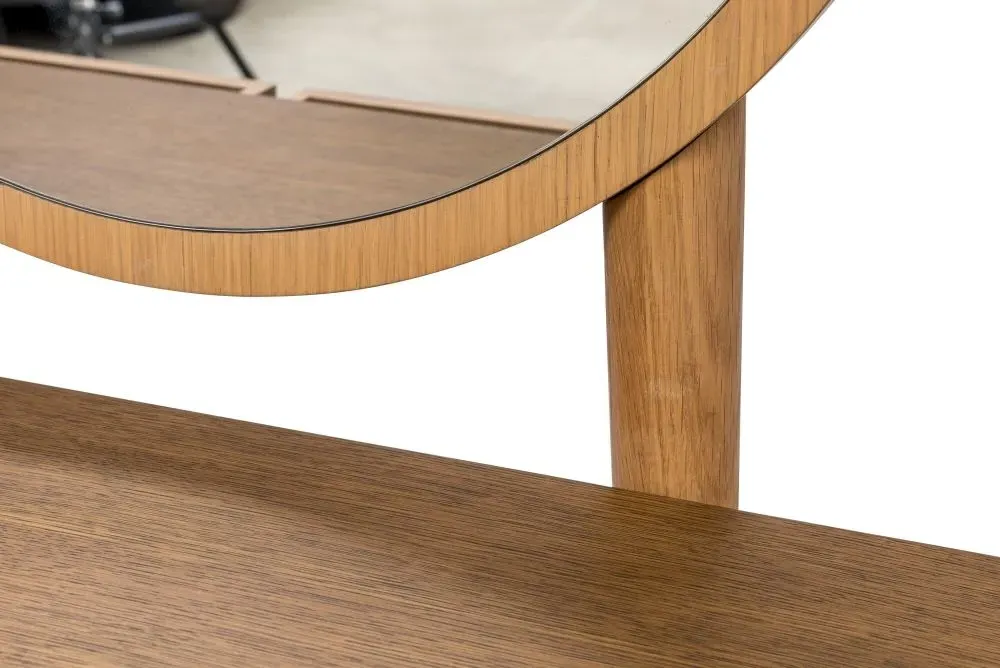 Grace 3 Drawer Dressing Table with Mirror - Natural Oak