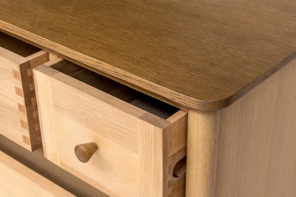 Grace 3 Over 3 Drawer Chest - Natural Oak