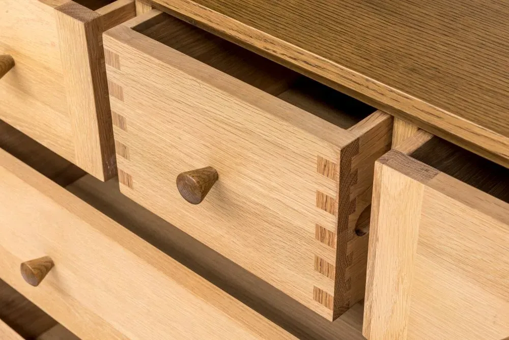 Grace 3 Over 3 Drawer Chest - Natural Oak