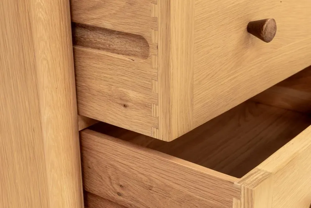 Grace 3 Over 4 Wide Drawer Chest - Natural Oak