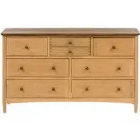 Grace 3 Over 4 Wide Drawer Chest - Natural Oak