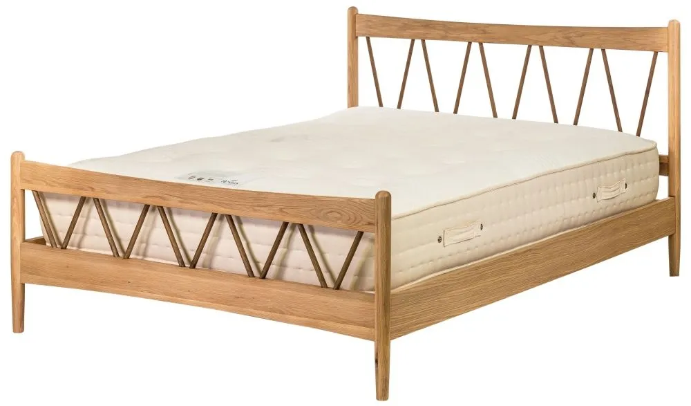 Grace Natural Oak High Foot End Double Bed - Natural Matte
