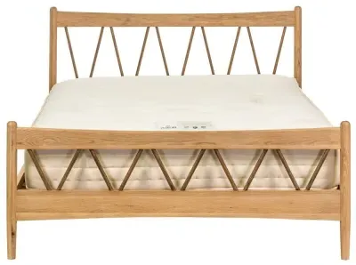 Grace Natural Oak High Foot End Double Bed - Natural Matte