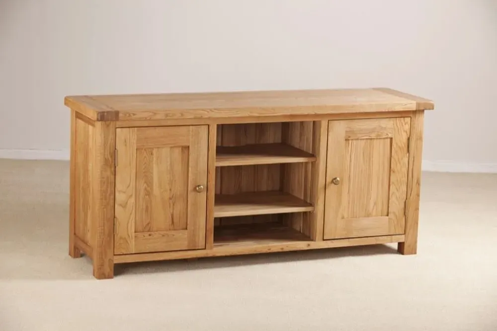 Kent Large TV Unit - Medium Brushed Oil, Oak