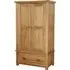 Kent Oak 2 Door 1 Drawer Wardrobe - Medium Brushed Oil