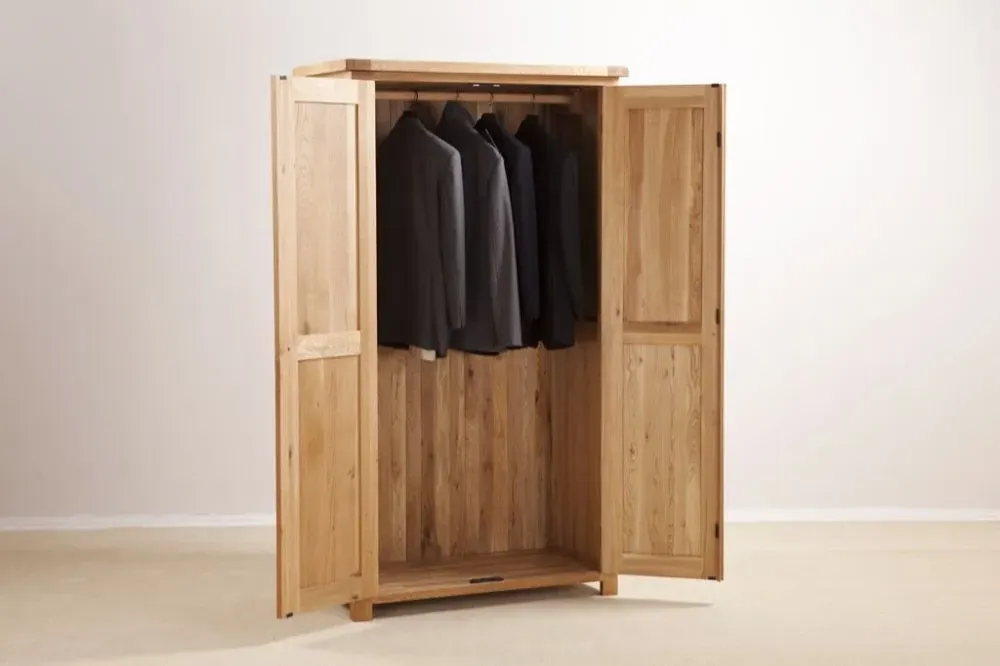 Kent Oak 2 Door Wardrobe - Medium Brushed Oil