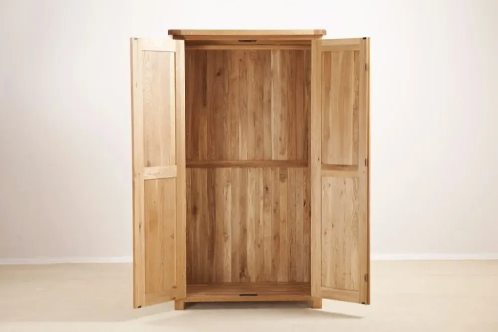 Kent Oak 2 Door Wardrobe - Medium Brushed Oil