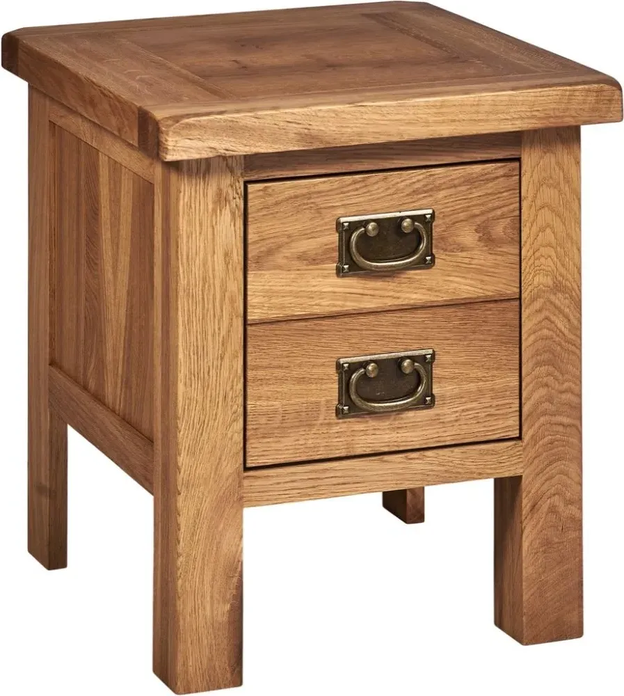 Kent Oak 2 Drawer Lamp Table - Medium Brushed Oil