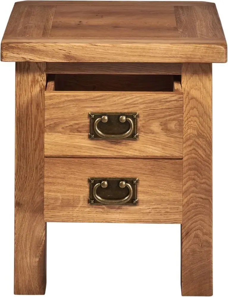 Kent Oak 2 Drawer Lamp Table - Medium Brushed Oil