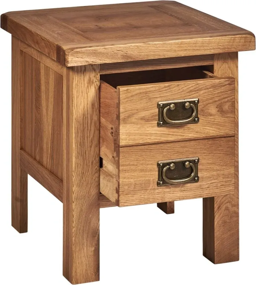Kent Oak 2 Drawer Lamp Table - Medium Brushed Oil