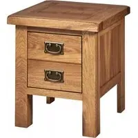 Kent Oak 2 Drawer Lamp Table - Medium Brushed Oil