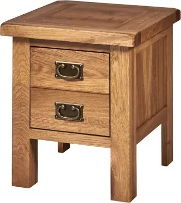 Kent Oak 2 Drawer Lamp Table - Medium Brushed Oil image