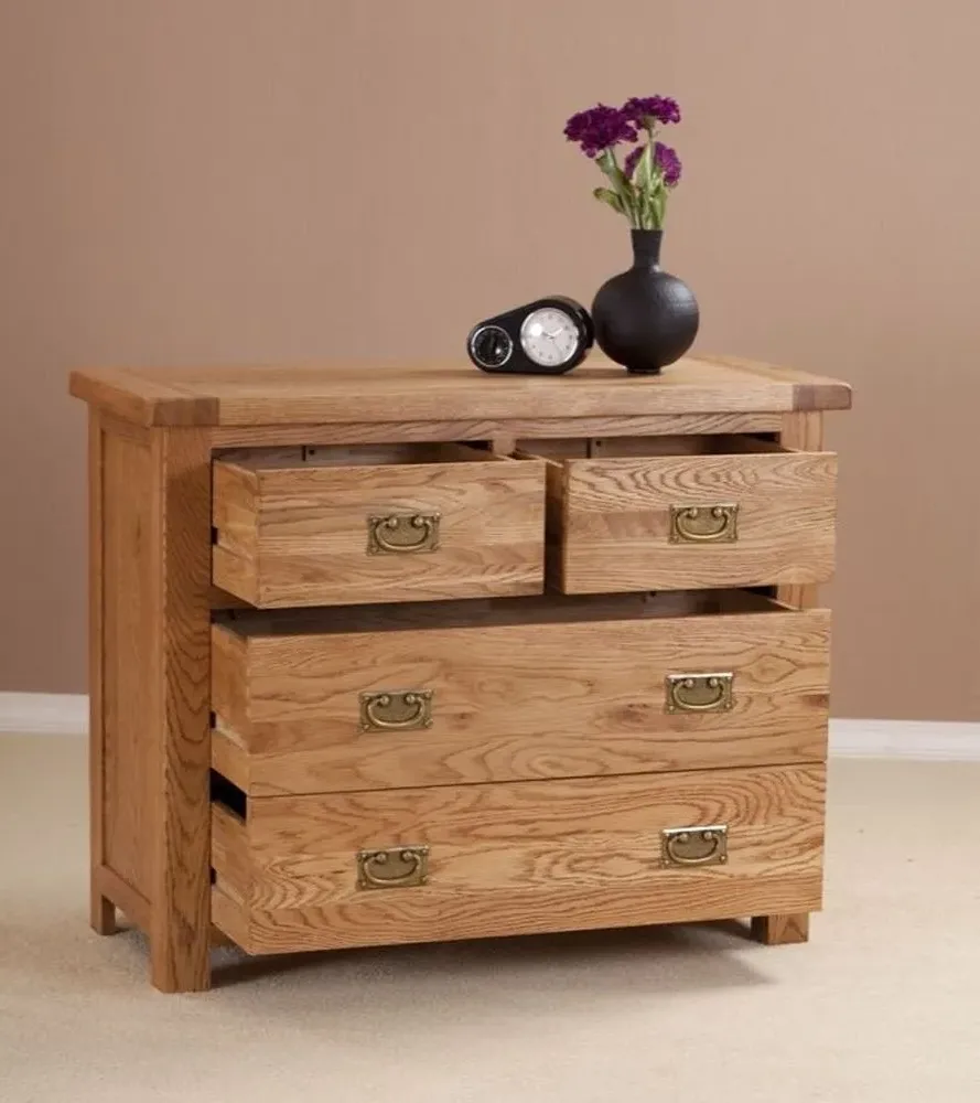 Kent Oak 2+2 Drawer Chest - Medium Brushed Oil