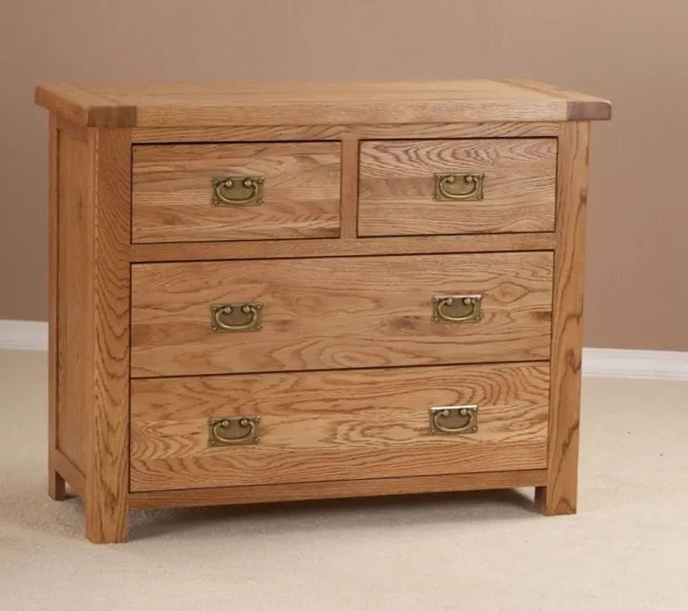Kent Oak 2+2 Drawer Chest - Medium Brushed Oil