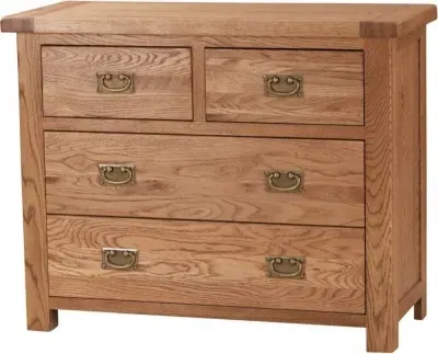 Kent Oak 2+2 Drawer Chest - Medium Brushed Oil