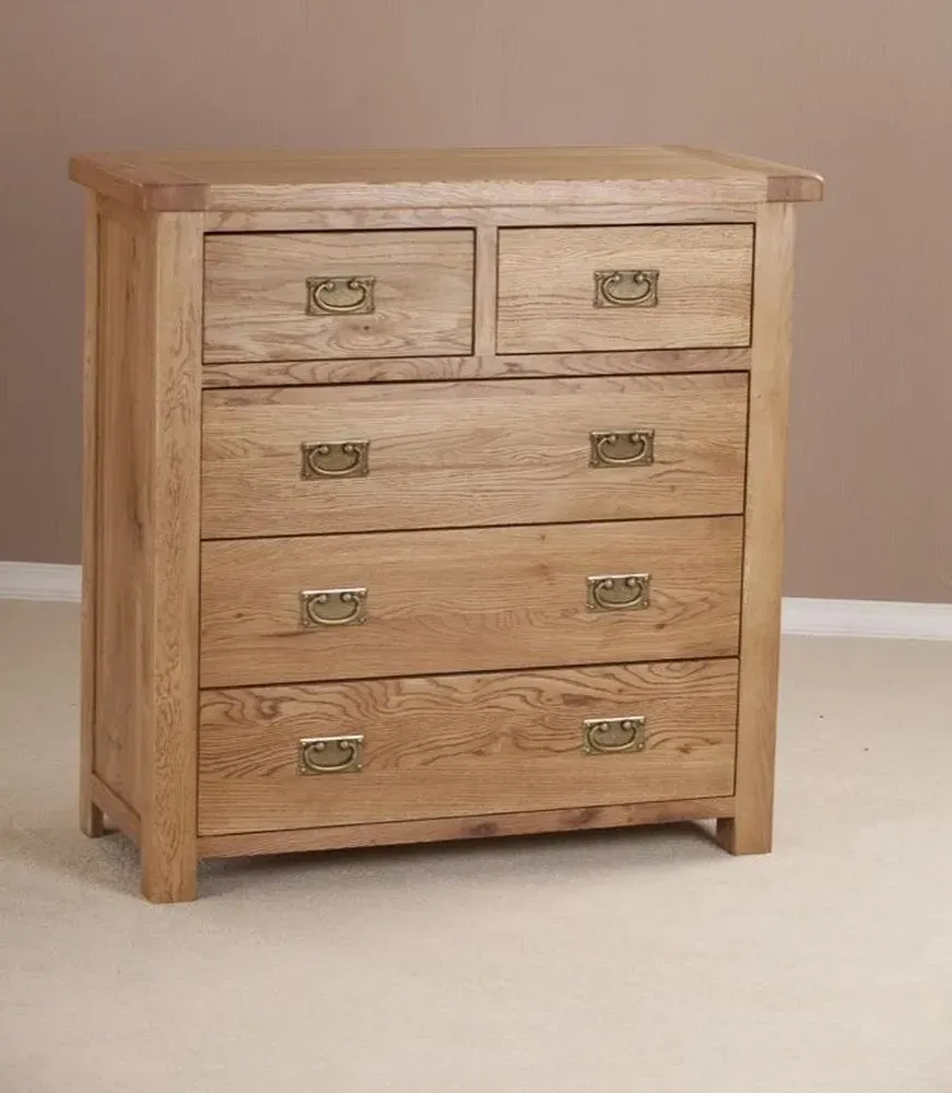 Kent Oak 3+2 Drawer Chest - Oak