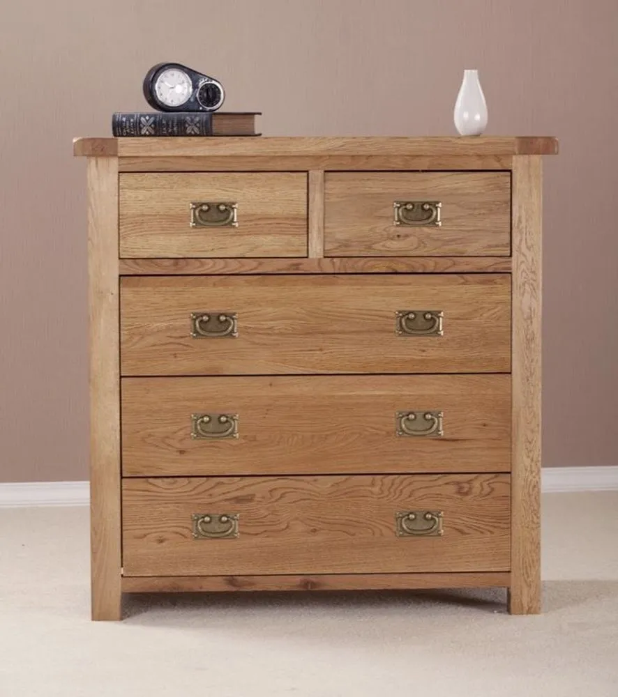 Kent Oak 3+2 Drawer Chest - Oak
