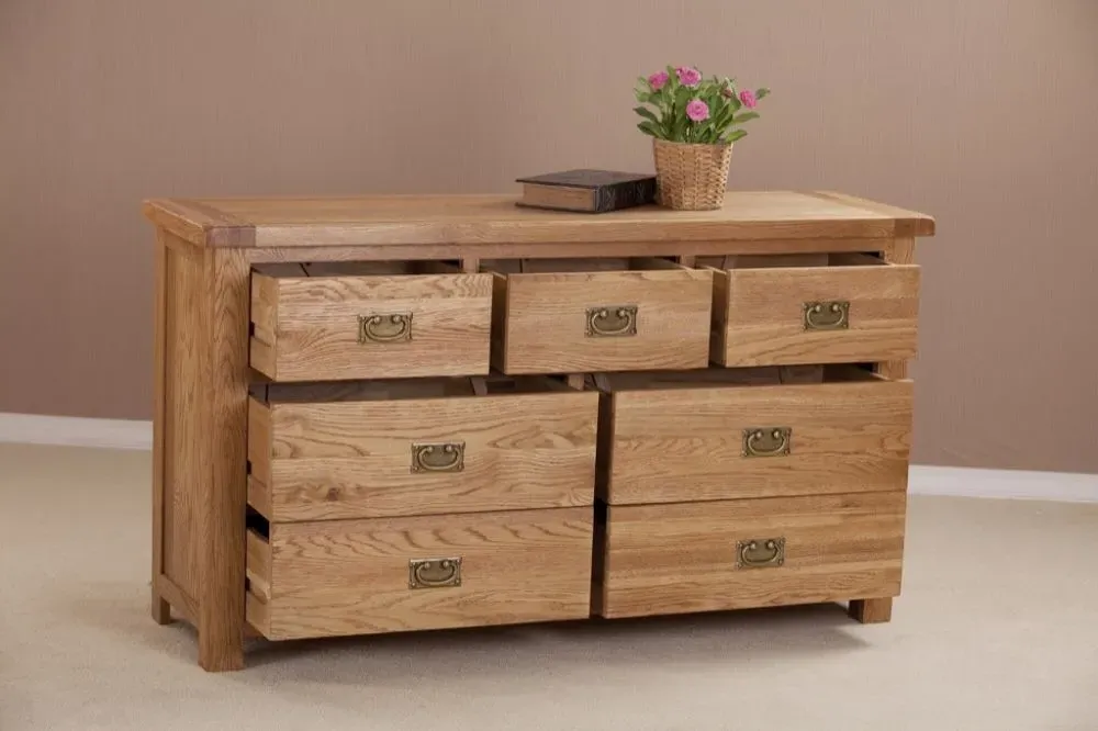 Kent Oak 3+4 Drawer Chest - Oak