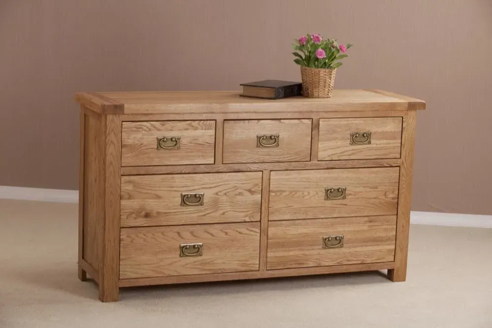 Kent Oak 3+4 Drawer Chest - Oak