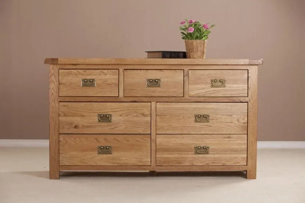Kent Oak 3+4 Drawer Chest - Oak