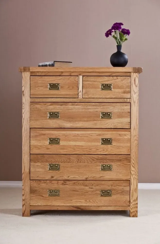 Kent Oak 4+2 Drawer Chest - Oak