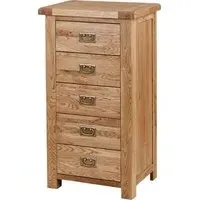 Kent Oak 5 Drawer Chest - Medium Brushed Oil