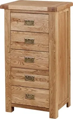 Kent Oak 5 Drawer Chest - Medium Brushed Oil image