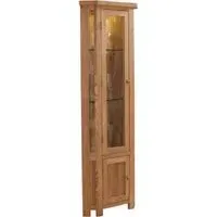 Kent Oak Corner Display Cabinet - Medium Brushed Oil