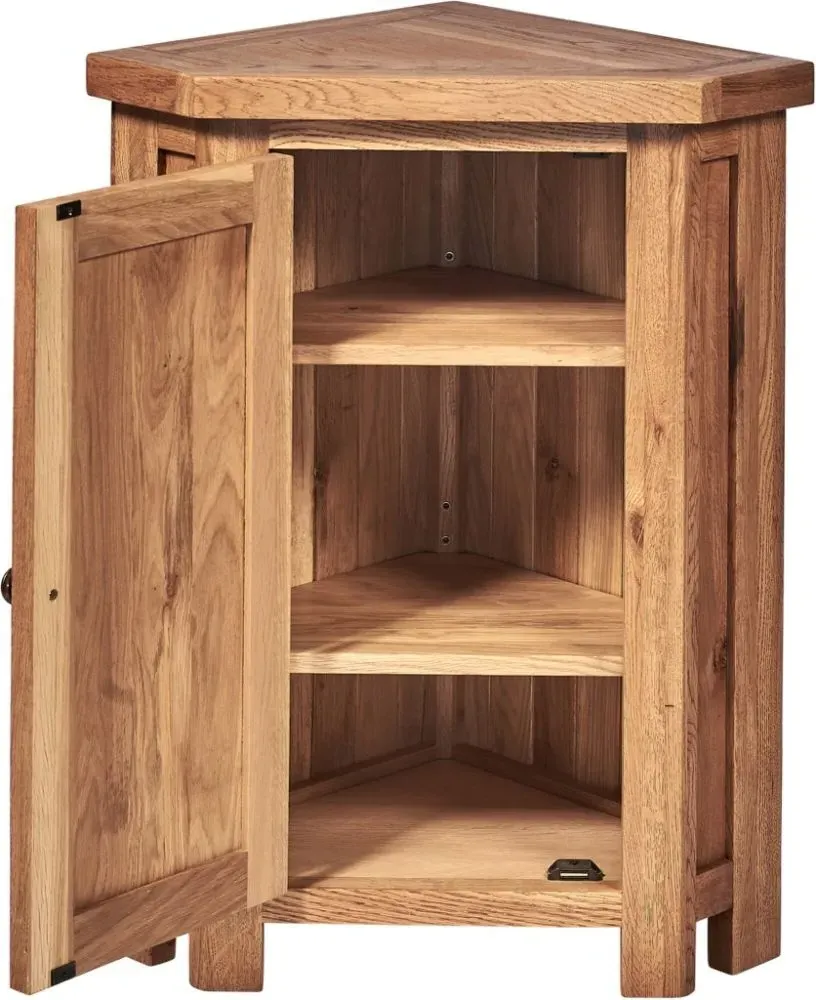 Kent Oak Corner Lamp Table - Medium Brushed Oil