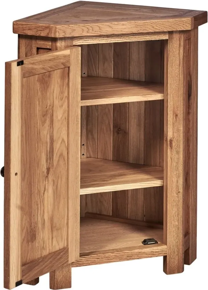 Kent Oak Corner Lamp Table - Medium Brushed Oil