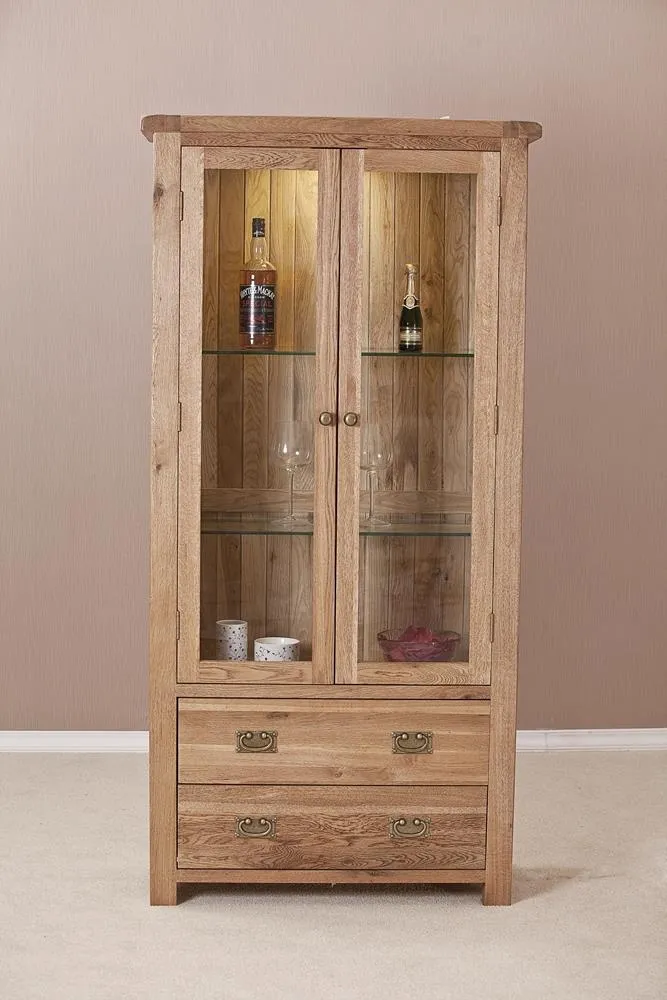 Kent Oak Display Cabinet - Medium Brushed Oil