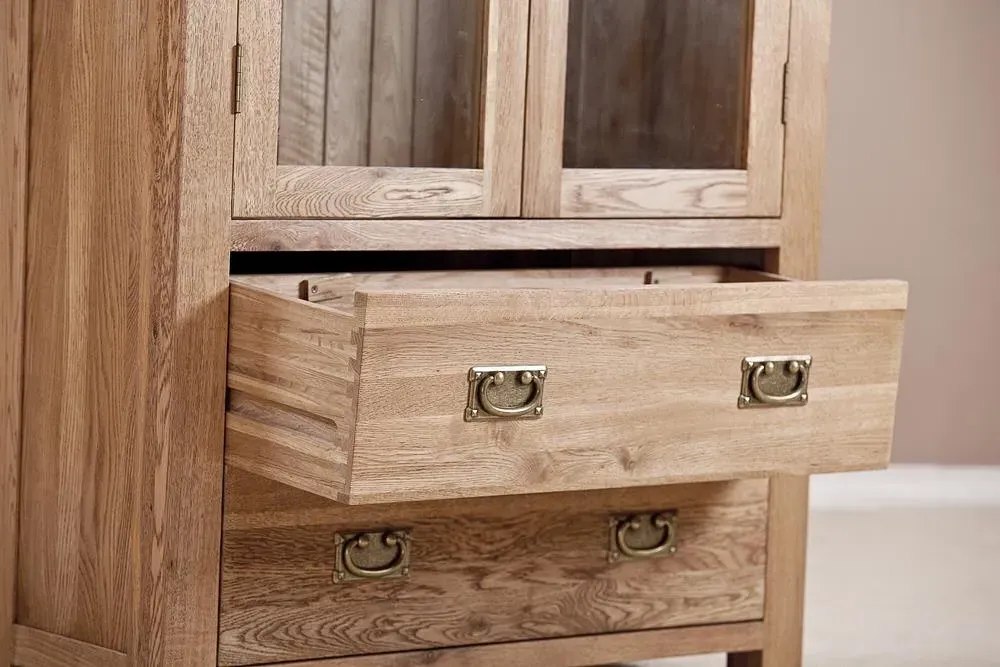 Kent Oak Display Cabinet - Medium Brushed Oil